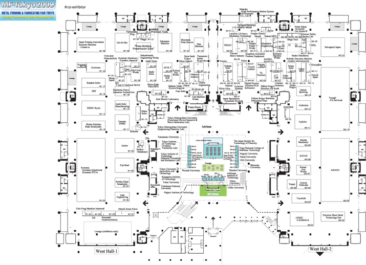Hall Layout 2009 – JFMA 日本鍛圧機械工業会はプレス機械や板金機械のメーカ団体の一般社団法人